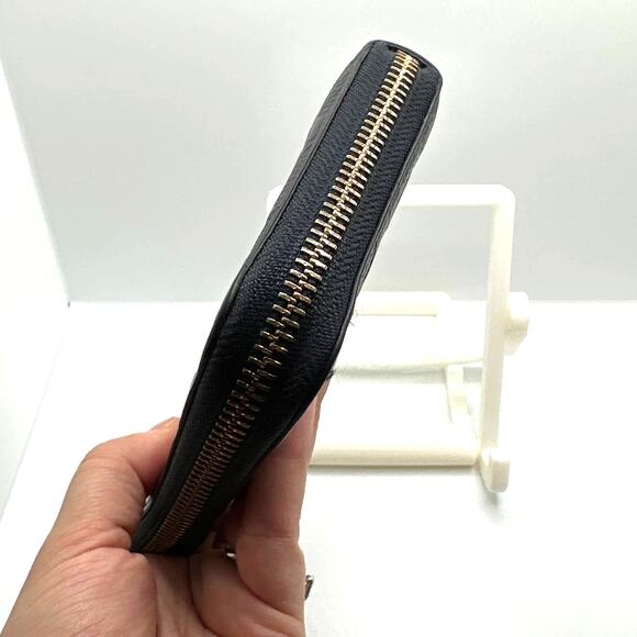 COACH Black Accordion Zip Wallet Monogram - Picture 4 of 9